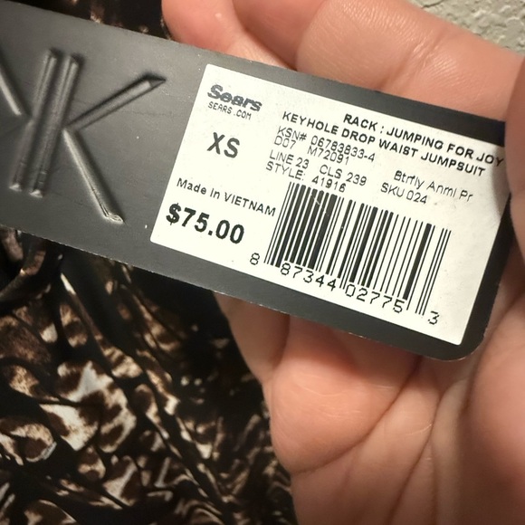 Kardashian Kollection Black and Brown Animal Print Jumpsuit Sz XS - Picture 5 of 10